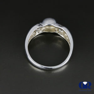 0.56 Carat Round Cut Diamond Engagement Ring In 14K White Gold - Diamond Rise Jewelry