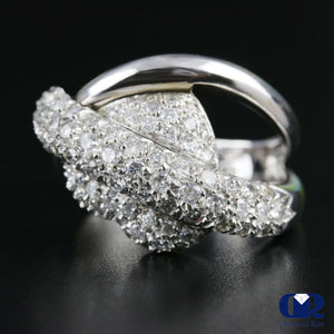 Women's Diamond Heart Shaped Cocktail Ring Right Hand Ring In 14K White Gold - Diamond Rise Jewelry