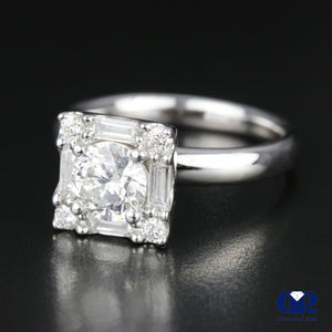 1.62 Carat Round Cut Diamond Engagement Ring In 18K White Gold - Diamond Rise Jewelry