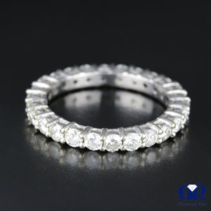 Women's Round Cut Diamond Eternity Wedding Band Anniversary Ring 14K White Gold - Diamond Rise Jewelry