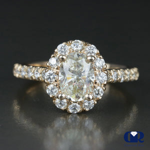 1.81 Carat Oval Cut Yellow Diamond Engagement Ring In 14K Rose Gold - Diamond Rise Jewelry