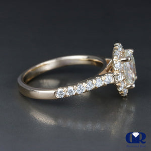 1.81 Carat Oval Cut Yellow Diamond Engagement Ring In 14K Rose Gold - Diamond Rise Jewelry