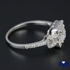 1.45 Carat Princess Cut Diamond Halo Engagement Ring In Platinum - Diamond Rise Jewelry