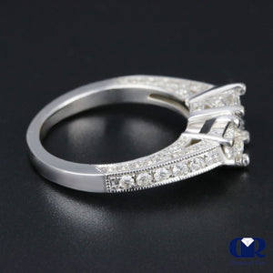 2.47 Carat Princess Cut Diamond Engagement Ring In 14K White Gold - Diamond Rise Jewelry