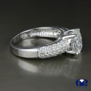 2.23 Carat Oval Cut Diamond Engagement Ring In 14K White Gold - Diamond Rise Jewelry