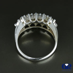 1.46 Carat Pink Sapphire & Diamond Wedding Band Anniversary Ring 14K White Gold - Diamond Rise Jewelry
