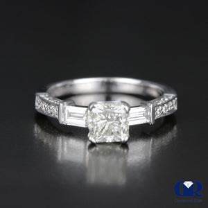 1.68 Carat Radiant Cut Diamond Engagement Ring In 18K White Gold - Diamond Rise Jewelry