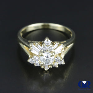 0.85 Carat Round Cut Diamond Engagement Ring In 14K Yellow Gold - Diamond Rise Jewelry