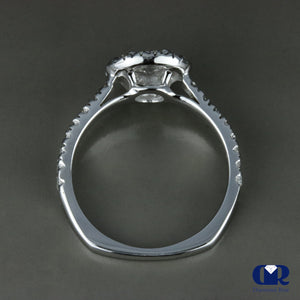 0.70 Carat Round Cut Diamond There Stone Engagement Ring In 14K White Gold - Diamond Rise Jewelry