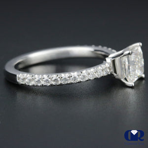 1.40 Carat Princess Cut Diamond Engagement Ring In 14K White Gold - Diamond Rise Jewelry