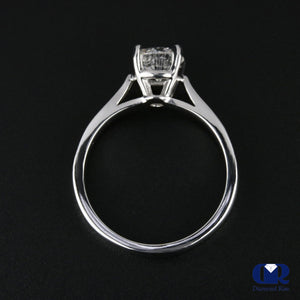 1.00 Carat Round Cut Diamond 4 Prong Solitaire Engagement Ring In 14K White Gold - Diamond Rise Jewelry