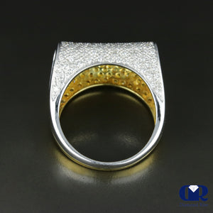 Women's Yellow & White Diamond Cocktail Ring & Right Hand Ring In 18K White & Yellow Gold - Diamond Rise Jewelry