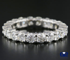 Women's Round Diamond Eternity Shared Prong Setting Wedding Band Anniversary Ring 14K White Gold - Diamond Rise Jewelry