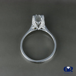1.43 Carat Round Cut Diamond Solitaire Engagement Ring In 14K White Gold - Diamond Rise Jewelry