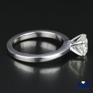 1.01 Carat Round Cut Diamond Solitaire Engagement Ring In 14K White Gold - Diamond Rise Jewelry