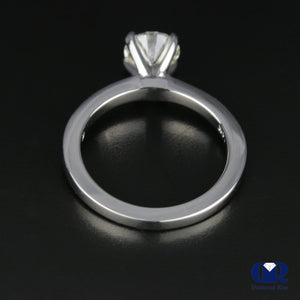 1.05 Carat Round Cut Diamond 4 Prong Solitarie Engagement Ring In 14K White Gold - Diamond Rise Jewelry