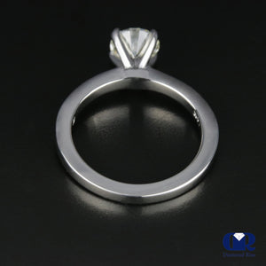 1.01 Carat Round Cut Diamond Solitaire Engagement Ring In 14K White Gold - Diamond Rise Jewelry