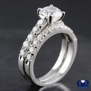 2.88 Carat Round Cut Diamond Engagement Ring Set In 14K White Gold - Diamond Rise Jewelry