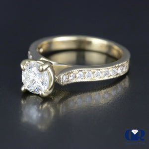1.05 Carat Round Cut Diamond Engagement Ring In 14k Yellow Gold - Diamond Rise Jewelry