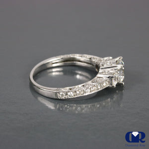 1.77 Ct Round Cut Diamond Three Stone Engagement Ring 14K White Gold - Diamond Rise Jewelry