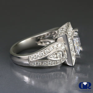 2.46 Carat Princess Cut Diamond Engagement Ring 18K White Gold - Diamond Rise Jewelry