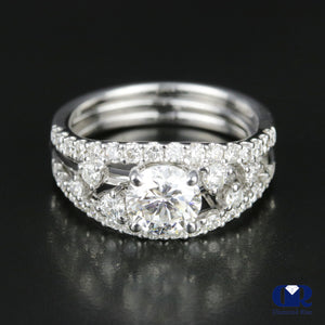 2.32 Carat Round Cut Diamond Engagement Ring Set In 18K White Gold - Diamond Rise Jewelry