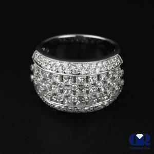 Women's Large Diamond Right Hand Ring & Cocktail Ring In 14K White Gold - Diamond Rise Jewelry