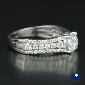2.09 Carat Round Cut Diamond Engagement Ring In 14K White Gold - Diamond Rise Jewelry
