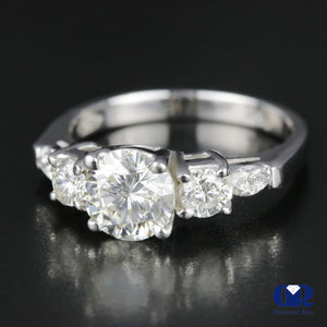 1.68 Carat Round Cut Diamond Engagement Ring In 14K White Gold - Diamond Rise Jewelry
