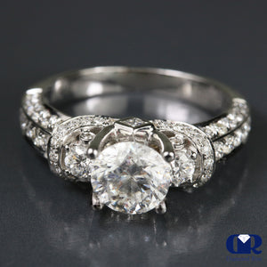 2.24 Ct Round Cut Diamond Engagement Ring In 18K White Gold - Diamond Rise Jewelry