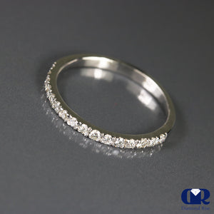 0.20 Ct Round Cut Diamond Wedding Band Ring 14K White Gold - Diamond Rise Jewelry