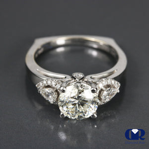 2.53 Carat Round Cut Diamond Engagement Ring In 18K White Gold