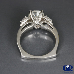 2.53 Carat Round Cut Diamond Engagement Ring In 18K White Gold