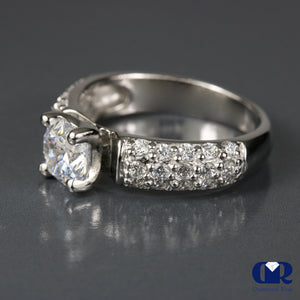 1.68 Carat Round Cut Diamond Engagement Ring 14K White Gold - Diamond Rise Jewelry