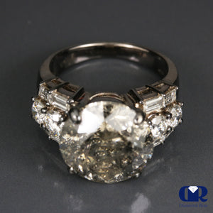 Large Natural 10.46 Carat Brown Diamond Engagement Ring In 18K Gold