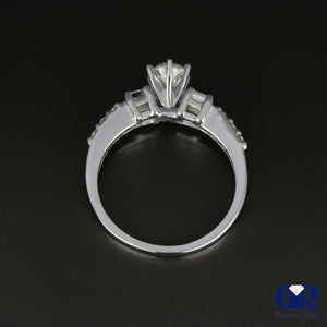 0.73 Carat Round Cut Diamond Engagement Ring In 14K White Gold - Diamond Rise Jewelry