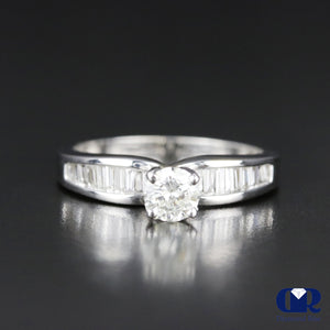 0.67 Carat Round Cut Diamond Engagement Ring In 14K White Gold - Diamond Rise Jewelry