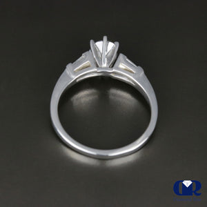 0.52 Carat Round Cut Diamond Engagement Ring In 14K White Gold - Diamond Rise Jewelry