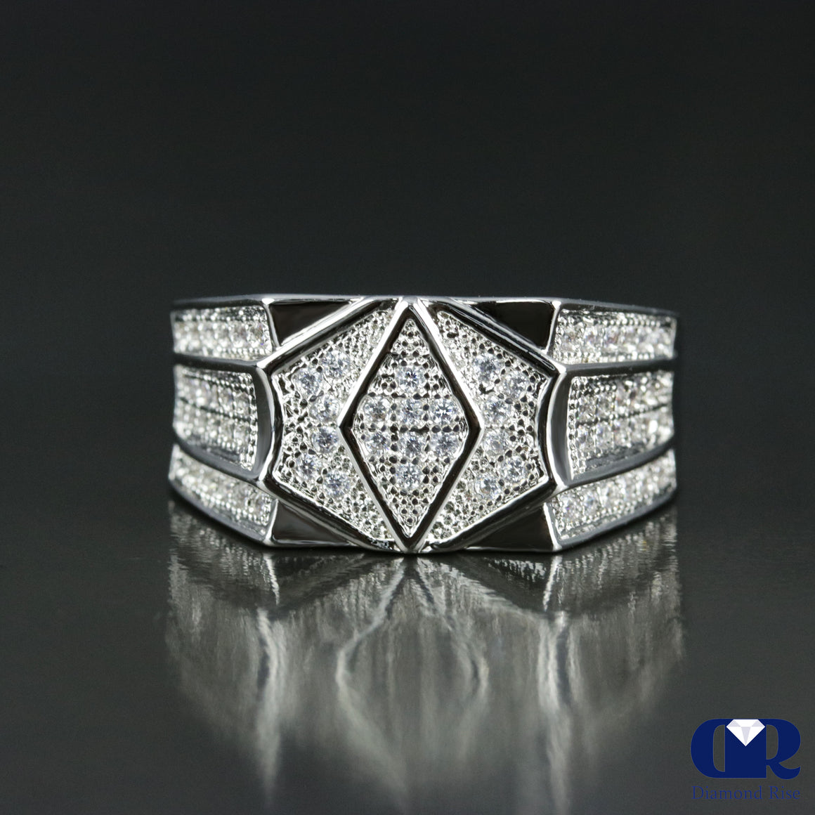 14K White Gold Men's Diamond Pinky Ring - Diamond Rise Jewelry