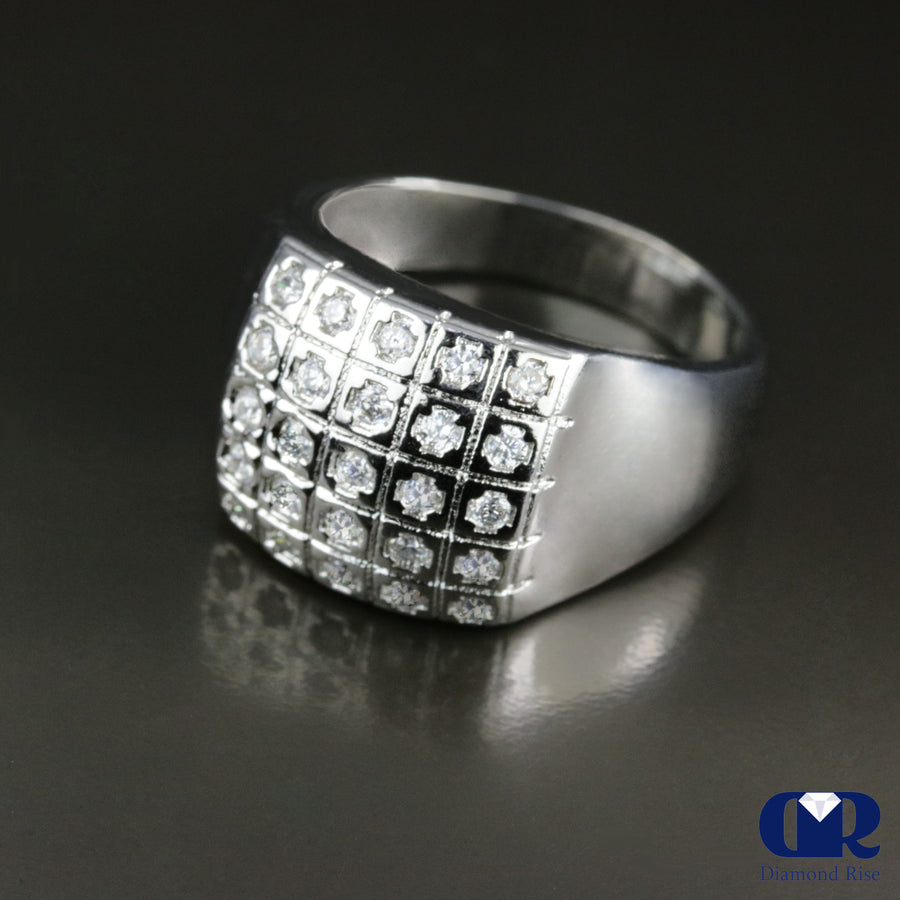 14K White Gold Men's Diamond Pinky Ring - Diamond Rise Jewelry