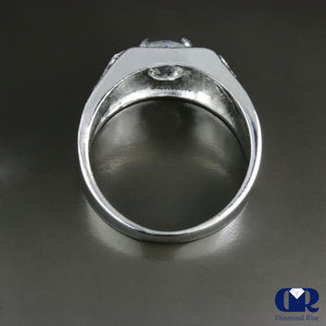 Men's Diamond Ring In 14K White Gold - Diamond Rise Jewelry