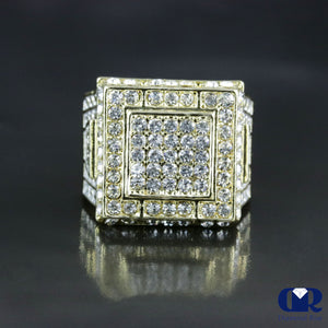 Large 14K Yellow Gold Diamond Men's Pinky Ring - Diamond Rise Jewelry