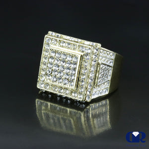 Large 14K Yellow Gold Diamond Men's Pinky Ring - Diamond Rise Jewelry