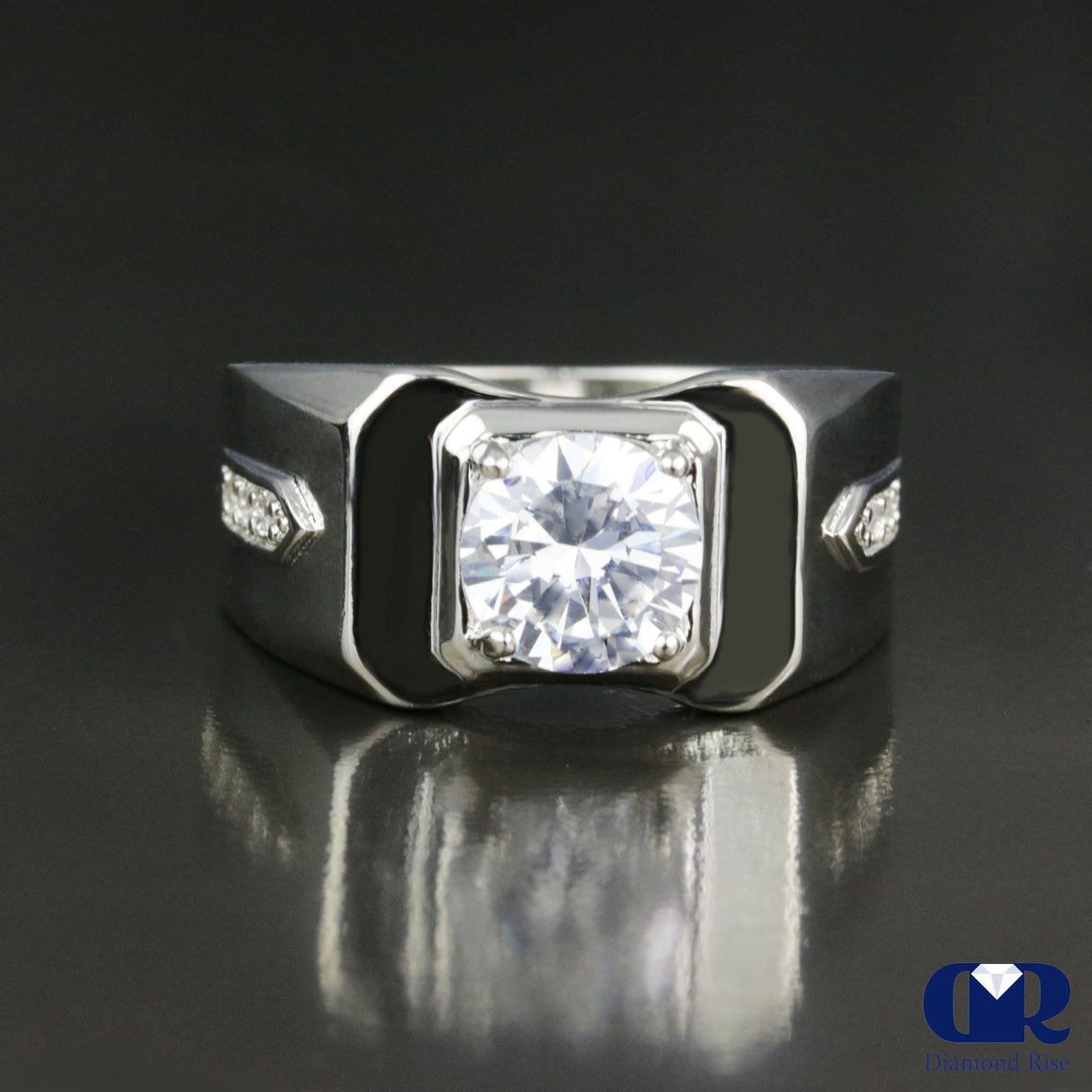 Men's Diamond Rise In 14K White Gold - Diamond Rise Jewelry
