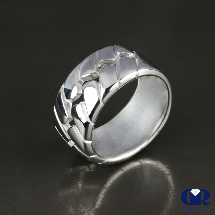 Men's 14K Gold Weave Style Wedding Band Ring - Diamond Rise Jewelry