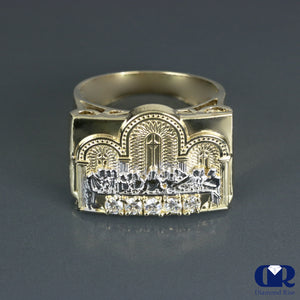 Men's Large Diamond Pinky Ring In 14K Yellow Gold - Diamond Rise Jewelry