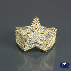 Men's Diamond Star Pinky Ring In 14K Gold - Diamond Rise Jewelry