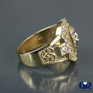 Men's 14K Gold Jesus Diamond Pinky Ring - Diamond Rise Jewelry