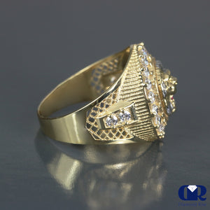 Men's Lion Head Diamond Ring In 14K Gold - Diamond Rise Jewelry