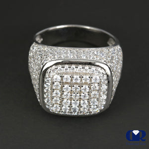 Men's Large Pinky Ring 4.00 Carat Natural Diamond In 14K Gold